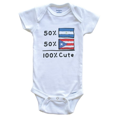 50% Nicaraguan Plus 50% Puerto Rican Equals 100% Cute Nicaragua Puerto Rico Flags Baby Bodysuit
50% Nicaraguan Plus 50% Puerto Rican Equals 100% Cute Nicaragua Puerto Rico Flags Baby Bodysuit