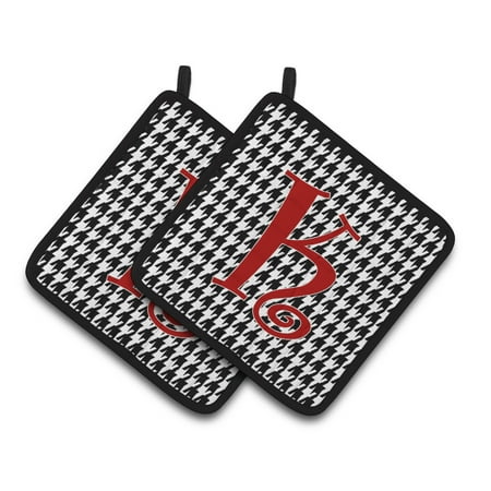 Carolines Treasures CJ1035-KPTHD Letter K Initial Monogram - Houndstooth Black Pair of Pot Holders 7.5HX7.5W
Carolines Treasures CJ1035-KPTHD Letter K Initial Monogram - Houndstooth Black Pair of Pot Holders 7.5HX7.5W