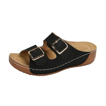 Krdevn Women s Summer Fashion Open Toe Slippers Platform One Line Buckle Beach Sandals Black 8
Krdevn Women s Summer Fashion Open Toe Slippers Platform One Line Buckle Beach Sandals Black 8