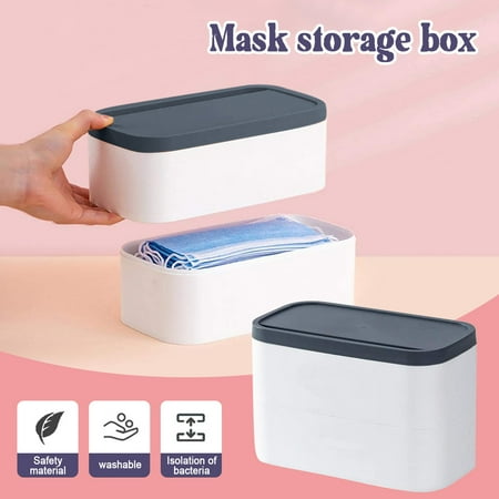 HANXIULIN 1PC Double Large Capacity Layer Portable Moisture Mask Storage Box Home Decor