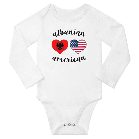 Albanian and American Love Heart Baby Long Slevve Bodysuit Unisex Gifts (White 12-18 Months)
Albanian and American Love Heart Baby Long Slevve Bodysuit Unisex Gifts (White 12-18 Months)