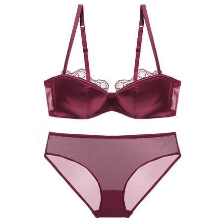 Fabiurt Women s Bra Women s Lace Smooth Deep V Underwear Soft Satin Underwear Set
Fabiurt Women s Bra Women s Lace Smooth Deep V Underwear Soft Satin Underwear Set
