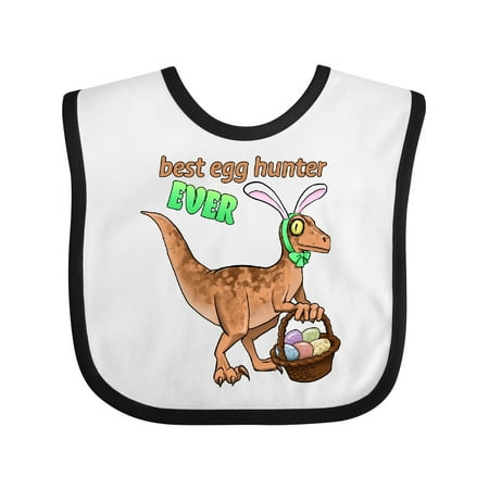 Inktastic Best Egg Hunter Ever Easter Dinosaur Gift Baby Boy or Baby Girl Bib