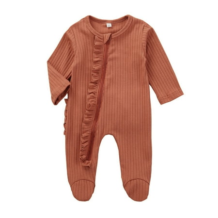 Newborn Infant One-piece Footed Pants Romper Pajamas Solid Color Ruffle Zipper Jumpsuit Sleepwear
Newborn Infant One-piece Footed Pants Romper Pajamas Solid Color Ruffle Zipper Jumpsuit Sleepwear