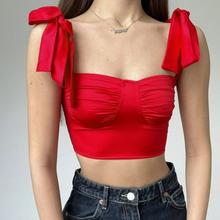 Fragarn Women s Sexy One-line Neck Pleated Low Cut Bra Lace-up Slim Small Vest Suspender
Fragarn Women s Sexy One-line Neck Pleated Low Cut Bra Lace-up Slim Small Vest Suspender