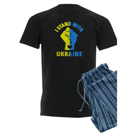 CafePress - I Stand With Ukraine Pride Ukrainian Flag Pajamas - Men s Dark Pajamas