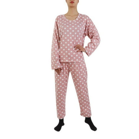 

Deepwonder Women Polka Dots Pajama Set Long Sleeve Tops + Pants Sleepwear Pyjama Suit Soft Breathable Loungewear Homewear M to Plus Size XXL
