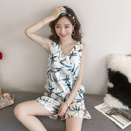PIKADINGNIS New Sale 2pcs Women Sleepwear for Summer Short Ice Silk Vest Pajamas Sets Girl Print Pyjama Set Women Nightshirt Sets
PIKADINGNIS New Sale 2pcs Women Sleepwear for Summer Short Ice Silk Vest Pajamas Sets Girl Print Pyjama Set Women Nightshirt Sets