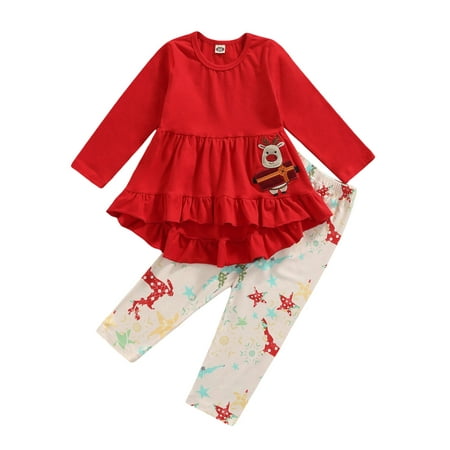 Sunisery Kids Baby Girls Christmas Clothes Set Long Sleeve Elk Embroidery Tops Print Pants Festival Outfits Red 3-4 Years
Sunisery Kids Baby Girls Christmas Clothes Set Long Sleeve Elk Embroidery Tops Print Pants Festival Outfits Red 3-4 Years