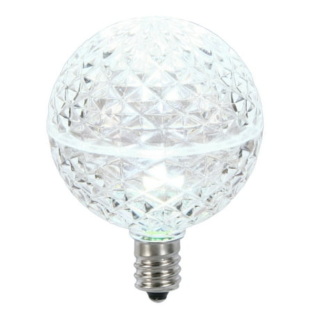 G50 Faceted LED Cool White E12 .38W 10ea
