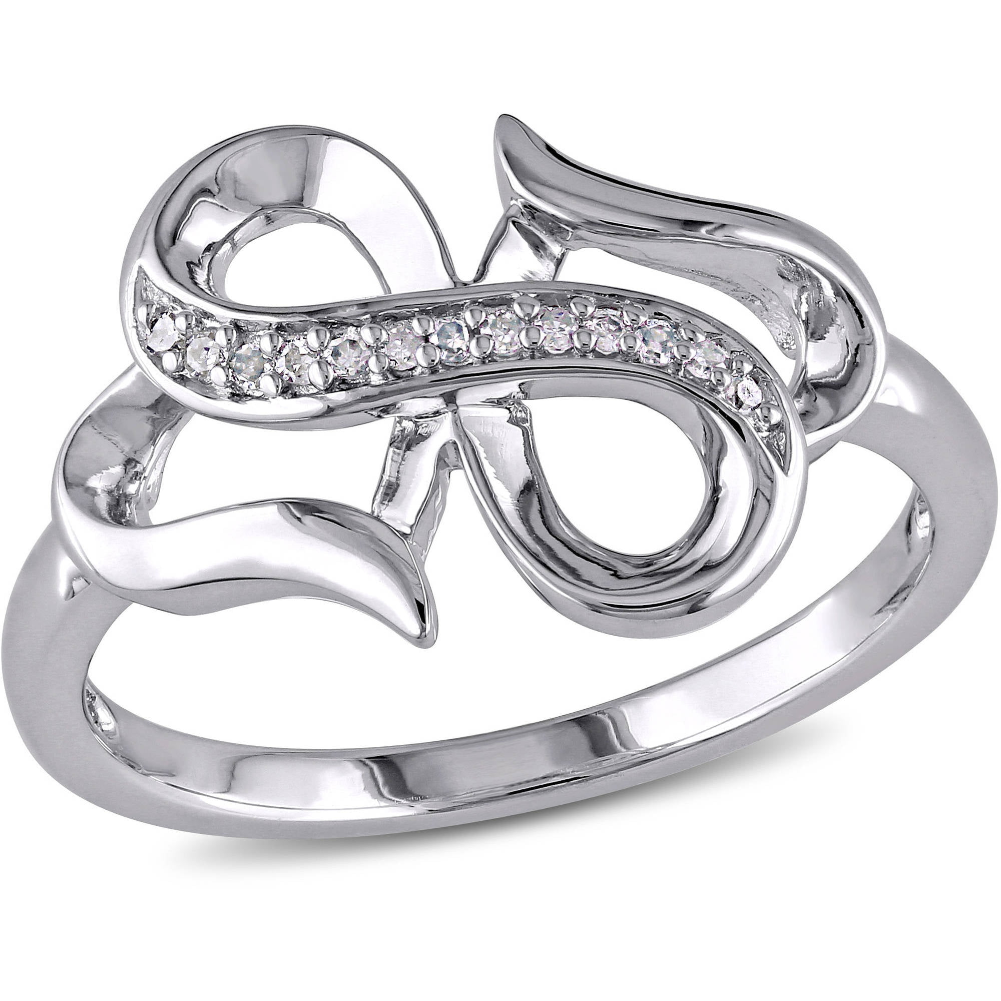 Diamond Accent Sterling Silver Infinity Heart Ring Walmart