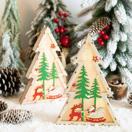 KKCXFJX Hot Gifts Christmas Tree Shape Santa Elk Snowman Pattern Wooden Christmas Decoration Night Lights
KKCXFJX Hot Gifts Christmas Tree Shape Santa Elk Snowman Pattern Wooden Christmas Decoration Night Lights