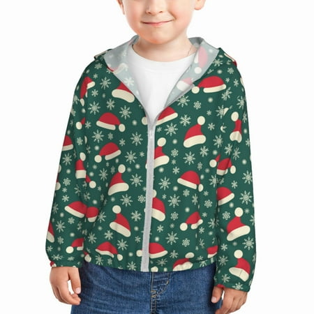Qekee Santa Hat Joy Green Festive Print UPF 50+ Kids Sun-Protective Hooded Long Sleeve Rash Guard for Fishing Water Beach Sports -3 Years
Qekee Santa Hat Joy Green Festive Print UPF 50+ Kids Sun-Protective Hooded Long Sleeve Rash Guard for Fishing Water Beach Sports -3 Years