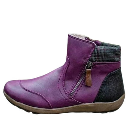 Womens PU Warm Boots Double Side Zipper Snow Winter Outdoor Walking Boots Fashion Casual Shoes 35 Purple
Womens PU Warm Boots Double Side Zipper Snow Winter Outdoor Walking Boots Fashion Casual Shoes 35 Purple