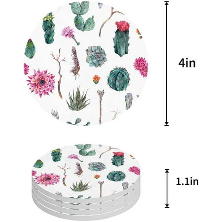 KXMDXA Cactus Set of 6 Round Coaster for Drinks Absorbent Ceramic Stone Coasters Cup Mat with Cork Base for Home Kitchen Room Coffee Table Bar Decor
KXMDXA Cactus Set of 6 Round Coaster for Drinks Absorbent Ceramic Stone Coasters Cup Mat with Cork Base for Home Kitchen Room Coffee Table Bar Decor