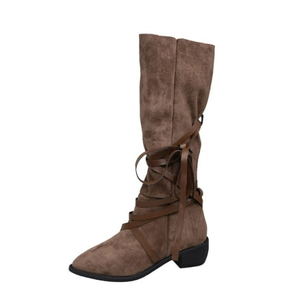 ZHAGHMIN Womens Boots Low Heel Ladies Fashion Solid Color Suede Lace Up Pointed Toe British Style Heel Long Boots Womens High Boots Dress Low Heel Women High Boots Size 7 Womens High Heeled Boots Si
ZHAGHMIN Womens Boots Low Heel Ladies Fashion Solid Color Suede Lace Up Pointed Toe British Style Heel Long Boots Womens High Boots Dress Low Heel Women High Boots Size 7 Womens High Heeled Boots Si