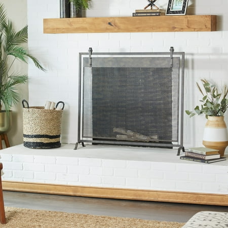 DecMode Contemporary Metal Mesh Fireplace Screen 38 L x 9 W x 35 H Black with Semi-Matte Finish
DecMode Contemporary Metal Mesh Fireplace Screen 38 L x 9 W x 35 H Black with Semi-Matte Finish