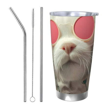 Matuu Floral Sunglasses Cat Art for 20oz Durable Thermal Cups Keep Drinks Cold and Hot Insulated Car Mug with Lid-Straw Three-piece Set
Matuu Floral Sunglasses Cat Art for 20oz Durable Thermal Cups Keep Drinks Cold and Hot Insulated Car Mug with Lid-Straw Three-piece Set