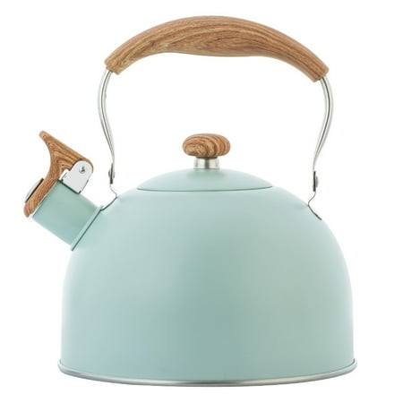 1pc 2.5L Wooden-handled Whistle Tea Kettle Kitchen Water Boiling Kettle
