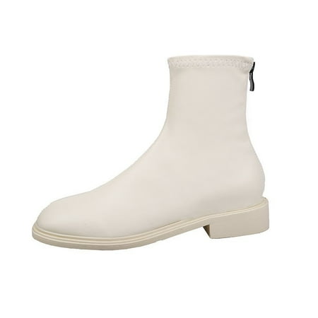 British Style Retro Square Toe Ankle Martin Boots