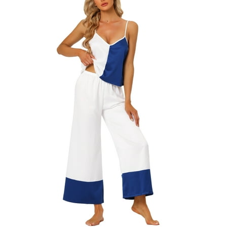 Unique Bargains Womens Satin Lounge Color Block Tops with Pants Pajamas Sleepwear Sets
Unique Bargains Womens Satin Lounge Color Block Tops with Pants Pajamas Sleepwear Sets