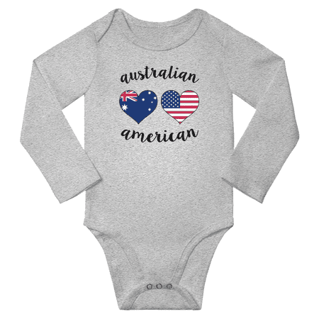Australian and American Love Heart Baby Long Slevve Bodysuit Unisex Gifts (Gray 6-12 Months)
Australian and American Love Heart Baby Long Slevve Bodysuit Unisex Gifts (Gray 6-12 Months)