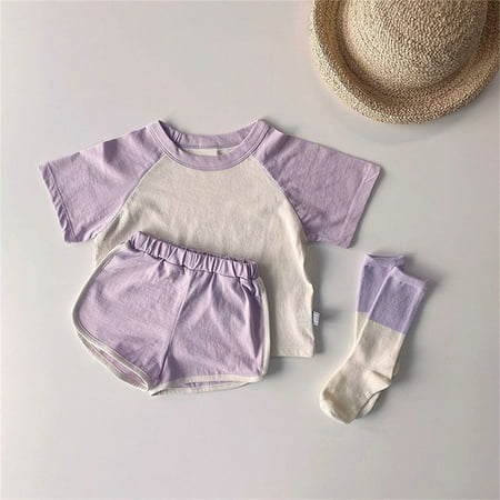 NECHOLOGY Baby Newborn Infant Girls Boys Cotton Summer Patchwork Color Block Short Sleeve Tshirt Short Pants Set Outfits for Boy Childrenscostume Purple 2-3 Years
NECHOLOGY Baby Newborn Infant Girls Boys Cotton Summer Patchwork Color Block Short Sleeve Tshirt Short Pants Set Outfits for Boy Childrenscostume Purple 2-3 Years