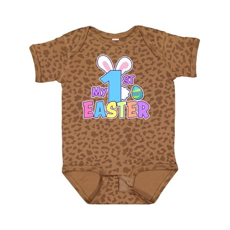 Inktastic My 1st Easter One with Bunny Ears and Tail Gift Baby Boy or Baby Girl Bodysuit