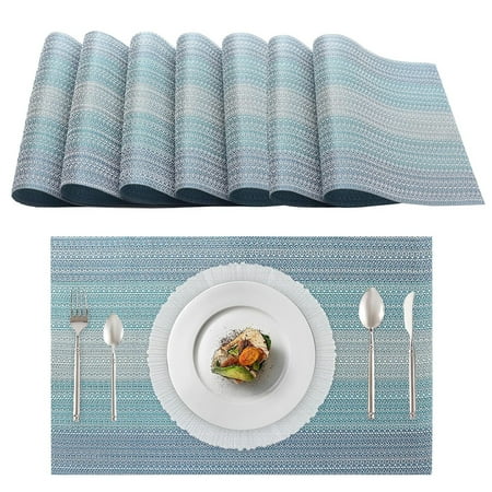 Placemats Set of 8 Mix Vinyl Woven Wipeable Heat-Resistant Place Mats Stain Resistant Washable Table Mats for Dining Table Kitchen Indoor Decor (Light blue)
Placemats Set of 8 Mix Vinyl Woven Wipeable Heat-Resistant Place Mats Stain Resistant Washable Table Mats for Dining Table Kitchen Indoor Decor (Light blue)