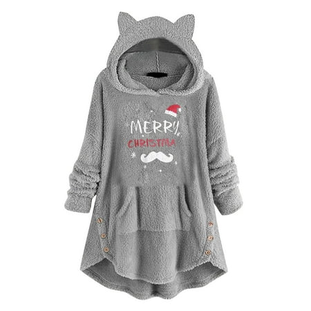 Coopserbil Women s Christmas Loose Fleece Top Long Sleeve Cute Print Hooded Pocket Sweatshirt Womens Zip up Sweater Fleece Scrub Jacket
Coopserbil Women s Christmas Loose Fleece Top Long Sleeve Cute Print Hooded Pocket Sweatshirt Womens Zip up Sweater Fleece Scrub Jacket
