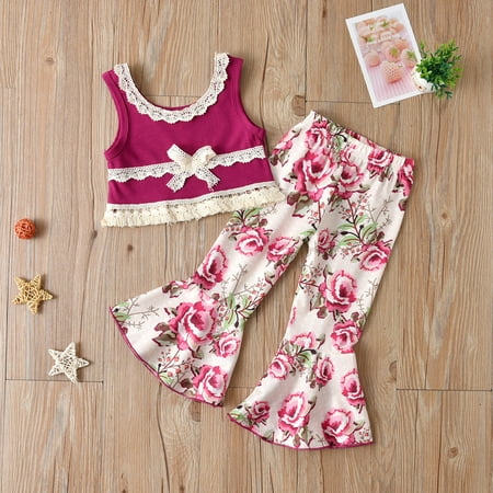 Hunpta Little Toddler Girls Tassel Sleeveless T Shirt Tops Floral Flared Bell Bottom Pants Kids Summer Outfits Set
Hunpta Little Toddler Girls Tassel Sleeveless T Shirt Tops Floral Flared Bell Bottom Pants Kids Summer Outfits Set