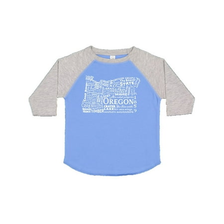 Inktastic Oregon Word Salad- state outline Gift Toddler Boy or Toddler Girl T-Shirt