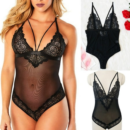 Ykohkofe Fashion New Women V-neck Lace Sexy Underwear Lingerie Black Bodysuit Jumpsuit
Ykohkofe Fashion New Women V-neck Lace Sexy Underwear Lingerie Black Bodysuit Jumpsuit