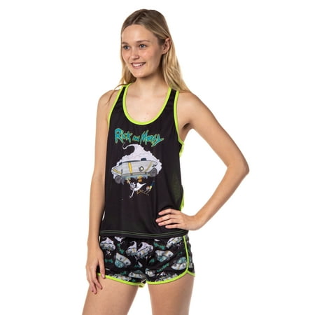 Rick and Morty Womens TV Series Show Characters Sleep Pajama Set Shorts (S)