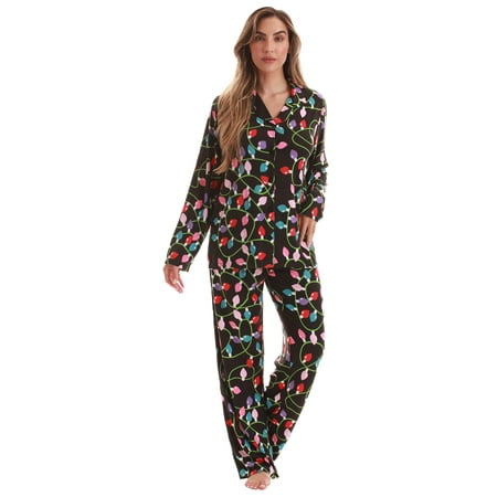 Just Love Long Sleeve Flannel Pajama Sets for Women 6760-10359-PNK-XL (Black Xmas Lights - Hacci Fabric 1X)
Just Love Long Sleeve Flannel Pajama Sets for Women 6760-10359-PNK-XL (Black Xmas Lights - Hacci Fabric 1X)