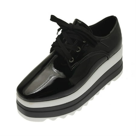 Woman Pumps Round Toe Flat Platform Shoes Lace Up PU Sneakers for Daily Office 39 Black
Woman Pumps Round Toe Flat Platform Shoes Lace Up PU Sneakers for Daily Office 39 Black