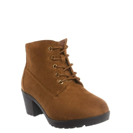 Plus11K by Forever Link Girl s Block Heel Combat Ankle Bootie