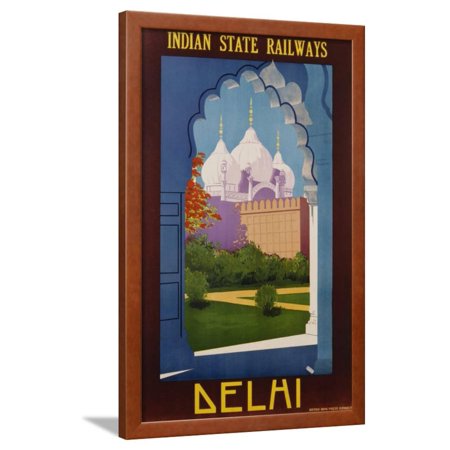 Visit India - Indian State Railways, Delhi Poster Framed Print Wall Art