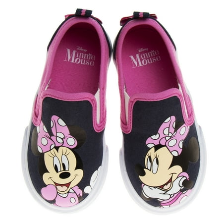 Disney Minnie Mouse Toddler Girls Slip On Canvas Sneakers