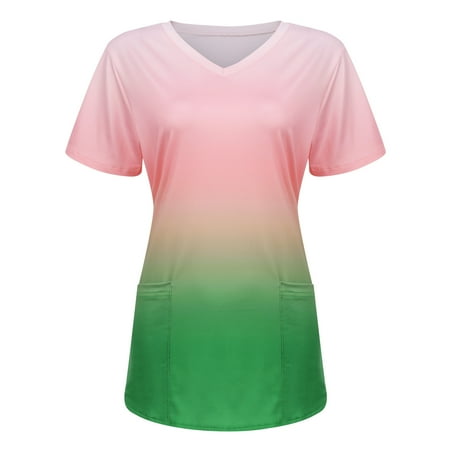 DENGDENG Short Sleeve Classic Fit Scrubs Women Graphic Pockets Casual V Neck Workwear Tops
DENGDENG Short Sleeve Classic Fit Scrubs Women Graphic Pockets Casual V Neck Workwear Tops