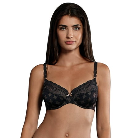 Rosa Faia Womens Mila Full Figure Underwired Bra 36D Black