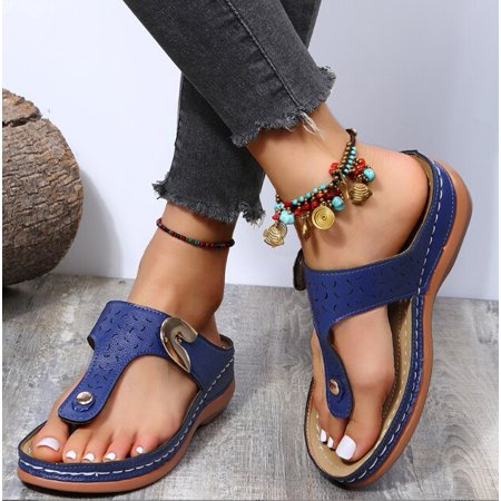 Women Platform Sandals Beach Casual Wedges Flip Flops Premium Orthopedic Open Toe Big Toe Anti-slip Outdoor PU Leather Shoes
Women Platform Sandals Beach Casual Wedges Flip Flops Premium Orthopedic Open Toe Big Toe Anti-slip Outdoor PU Leather Shoes
