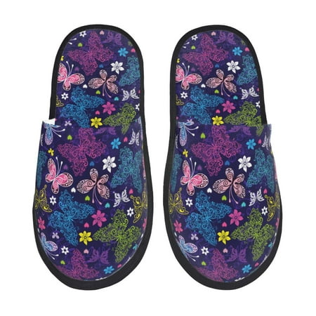 Qekee Colorful Butterflies Print Furry Slippers for Women and Men House Slipper Funny Bedroom Slippers Indoor -Large
Qekee Colorful Butterflies Print Furry Slippers for Women and Men House Slipper Funny Bedroom Slippers Indoor -Large