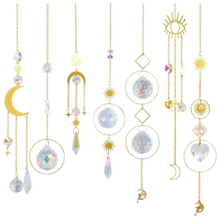 7Pack Crystal Suncatchers Gold Moon Star Sun Catchers Hanging with Chain Pendant Ornament Colorful Crystal Glass Balls for Window Bedroom Car Kitchen Home Garden Office Party Wedding Decorations
7Pack Crystal Suncatchers Gold Moon Star Sun Catchers Hanging with Chain Pendant Ornament Colorful Crystal Glass Balls for Window Bedroom Car Kitchen Home Garden Office Party Wedding Decorations