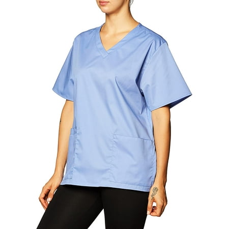WonderWink Womens Wonderwork V-Neck Scrub Top X-Large Ceil Blue