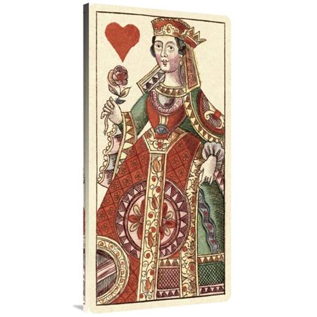 24 x 48 in. Queen of Hearts - Bauern Hochzeit Deck Art Print - Andreas Benedictus Gobl