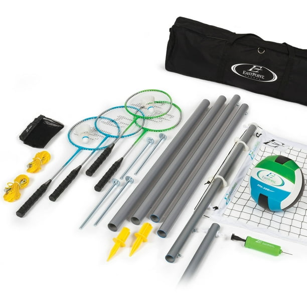 EastPoint Sports Deluxe Volleyball Badminton Outdoor Set for Outdoor Play