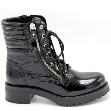 Miz Mooz Women s Parish Lace Up Bootie in Black Patent 39 EU