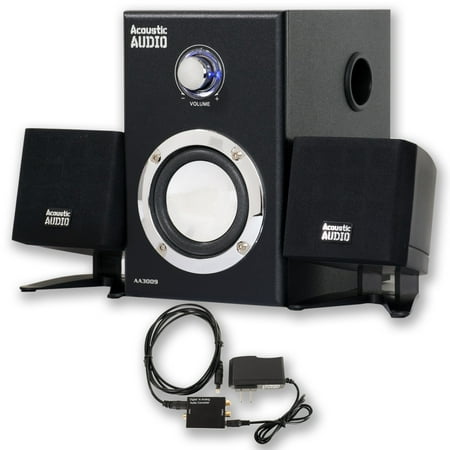 Acoustic Audio AA3009 Home 2.1 Speaker System with Optical Input for Multimedia