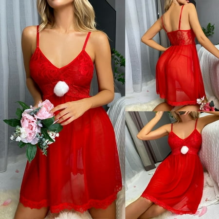 Foraging dimple Women s Lingerie Christmas Mesh Puff Ball Sling Panties Nightdress Set
Foraging dimple Women s Lingerie Christmas Mesh Puff Ball Sling Panties Nightdress Set